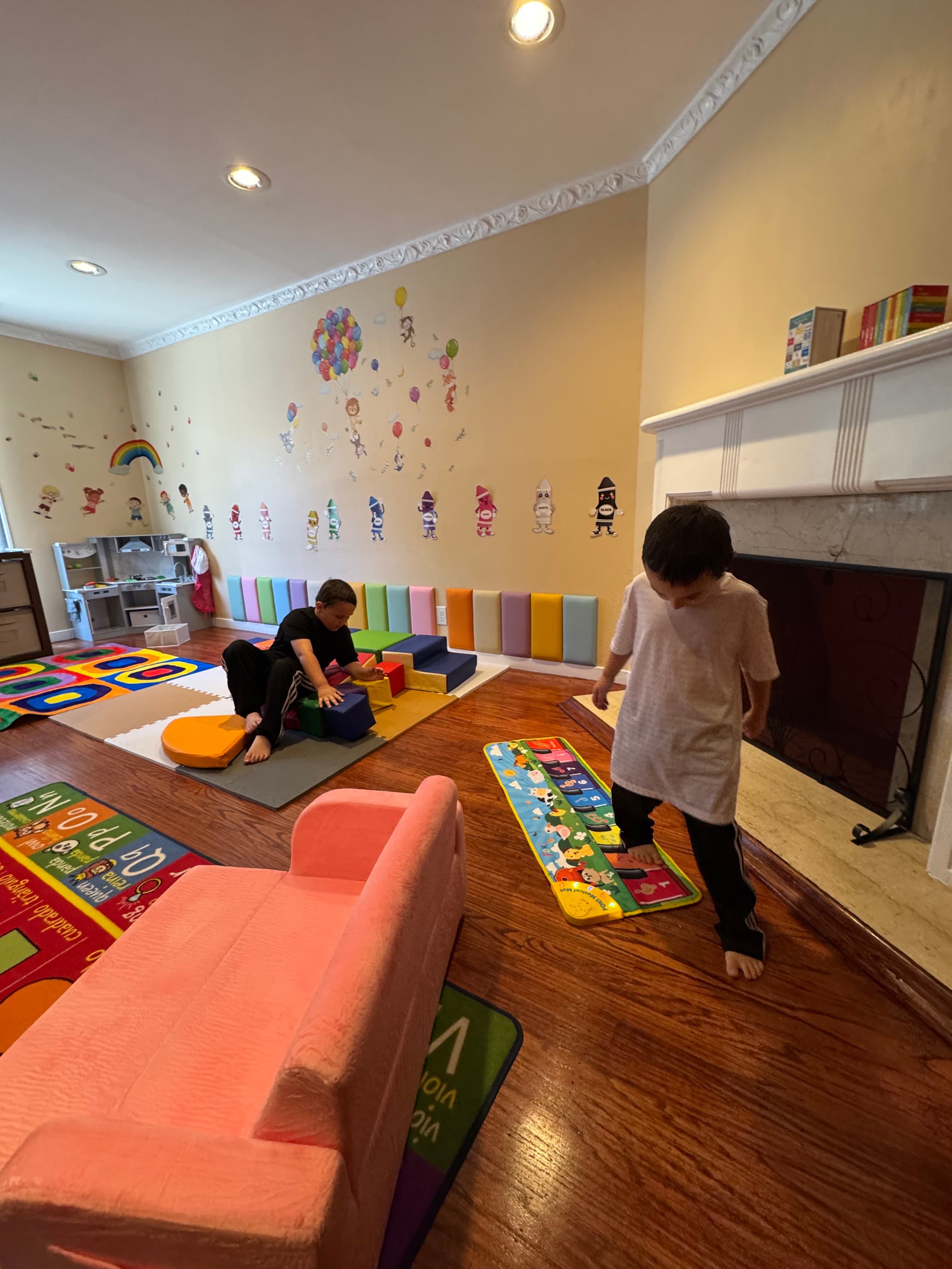 Child on outdoor playground slide