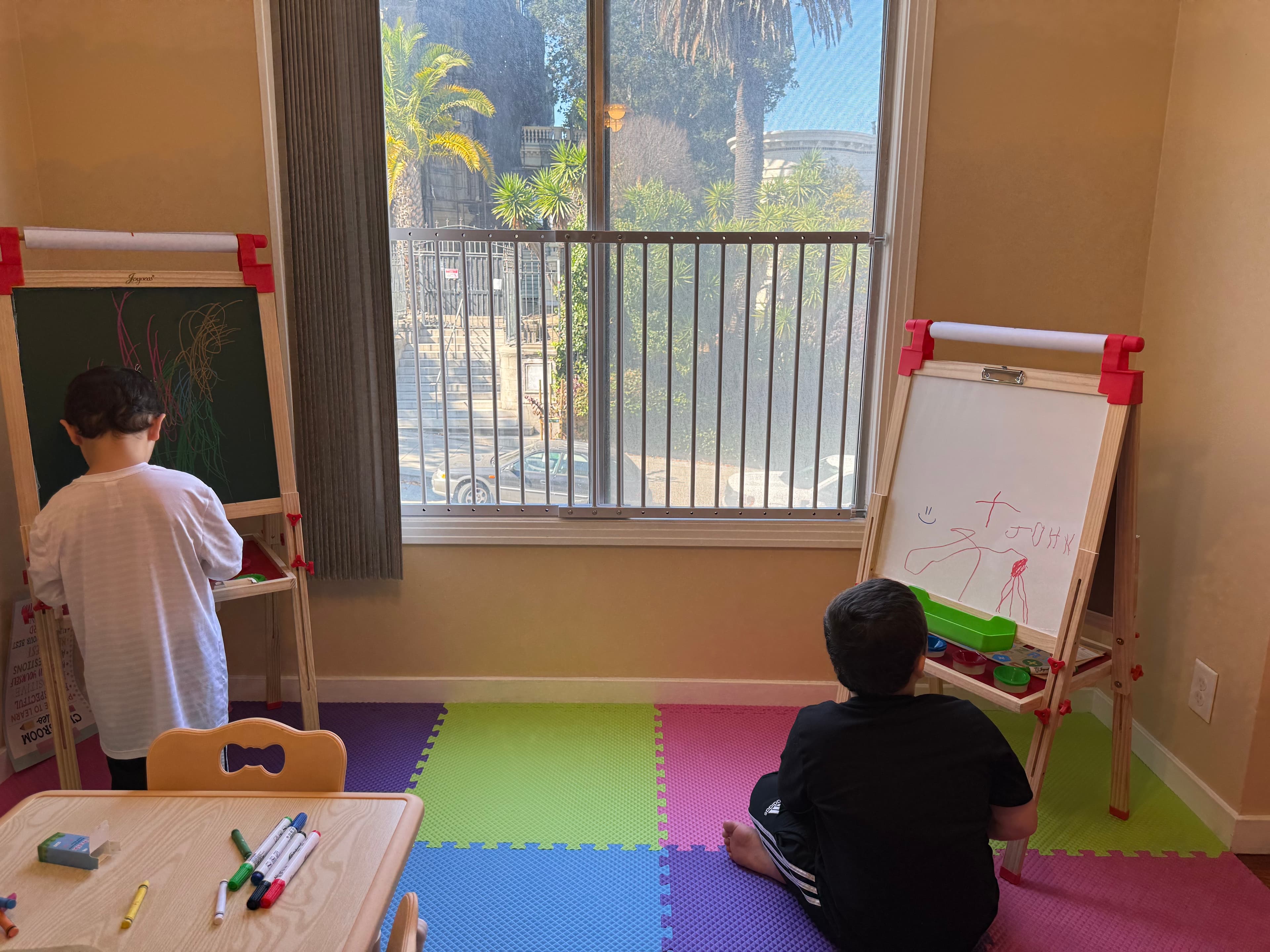 Children playing in indoor playroom